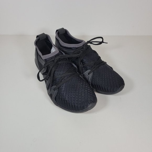 Adidas Stella McCartney Black Nylon Sneakers 8.5 Women's Slip On with Laces - Picture 1 of 10